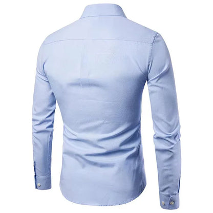 Men Shirts Long Sleeve T Shirts Blouses Single Breasted Turn Down Collar Casual Shirts Spliced Solid Loose Button Spring