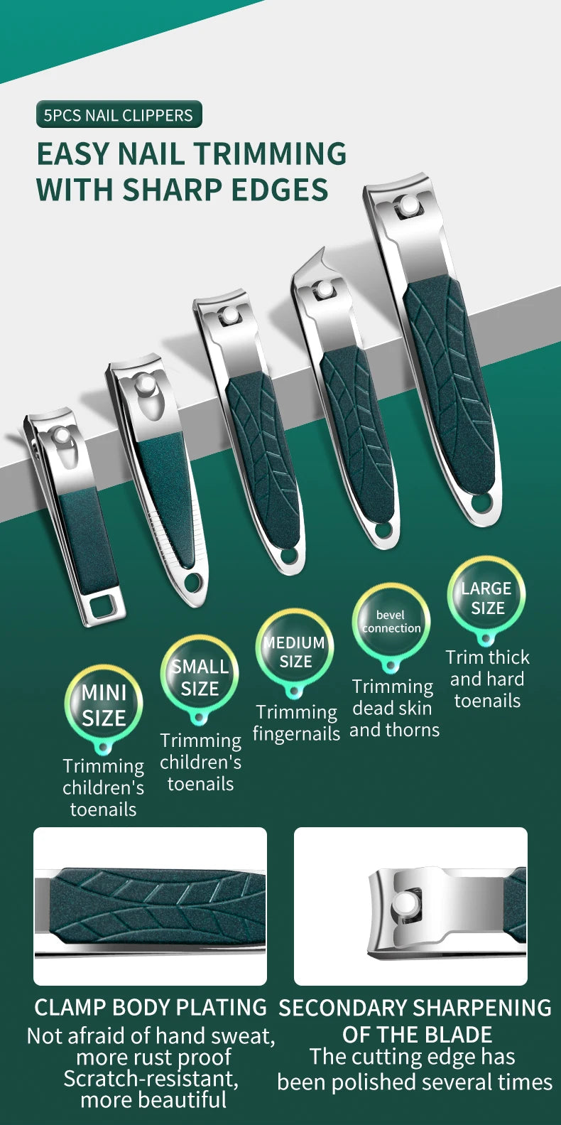 40Pcs Manicure Set Nail Clippers Kit Cuticle Scissors Stainless Steel Foot Care Tools with Leather Case Foot Rasps Callus Shaver