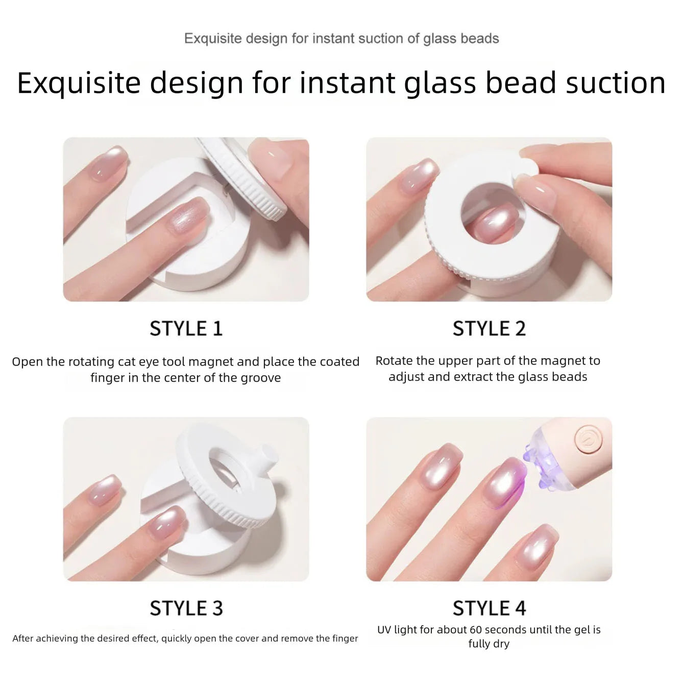 New 8in1 Nail Magnet Multi Functional For Attracting Glass Beads Cat Eye Nail Polish And Gel Polish