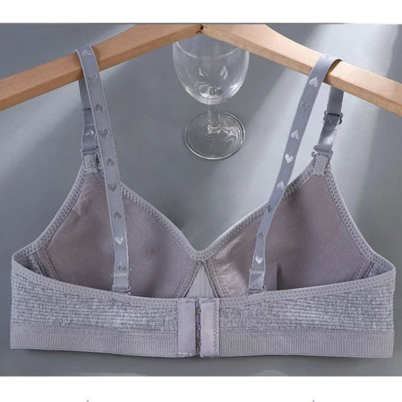 Cotton Women's AB cup Bra Underwear Wireless Gathering Comfortable V-Bra Women's Upward Push Underwear