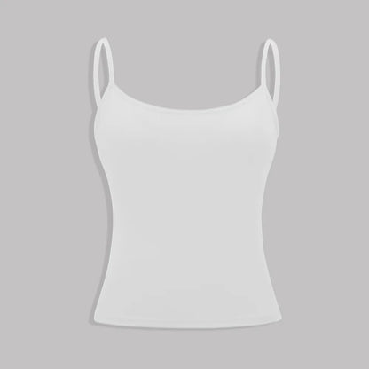 Women Tank Top Strap Slim Top for Summer Fashion Versatile Casual Breathable Micro Elastic Fabric Sleeveless Strap Top