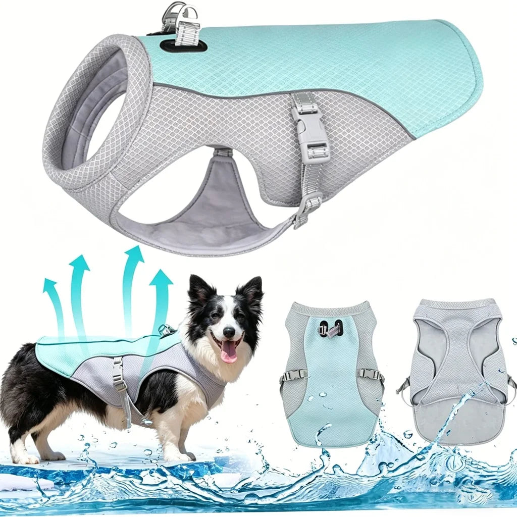 Summer Pet Dog Cooling Vest Heat Resistant Cool Dogs Clothes Breathable Sun-proof Clothing For Small Large Dogs Outdoor Walking