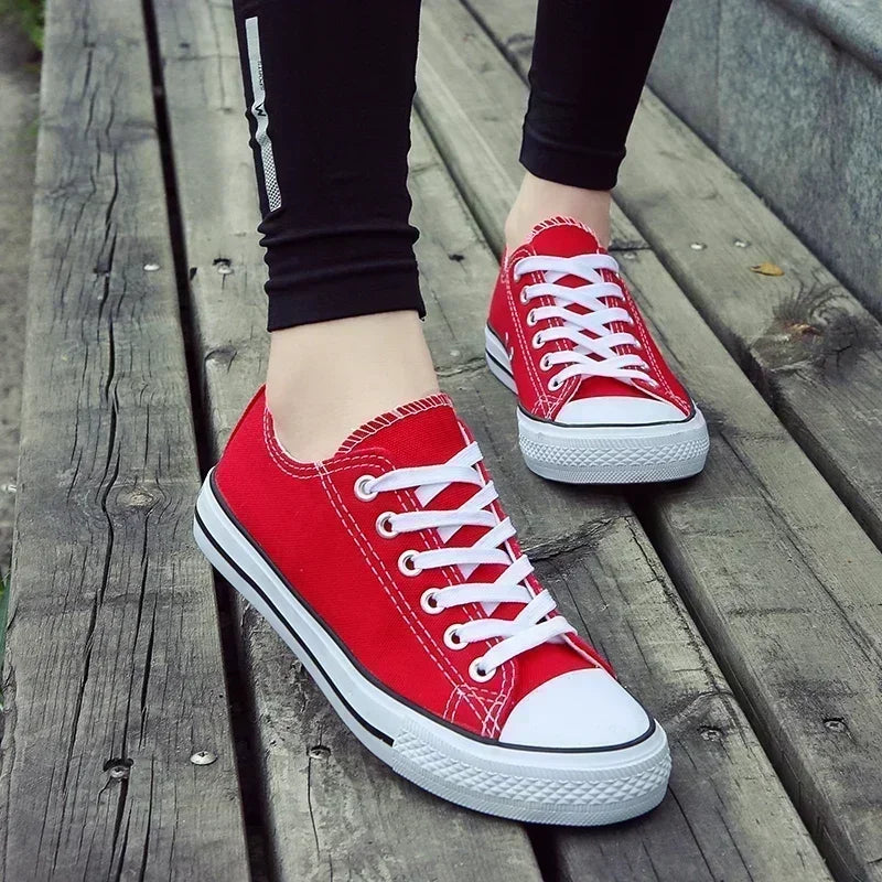 Herr canvas sneakers med snörning – Andningsbara, låg profil, sommar & fritid, storlek 36–44, 4 färger