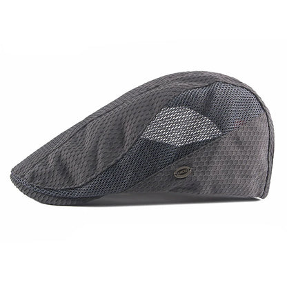 Summer Beret Hats for Man Forward Cap Women Hollow Mesh Breathable Flat Peaked Caps Fashionable Outdoor Cap Adjustable