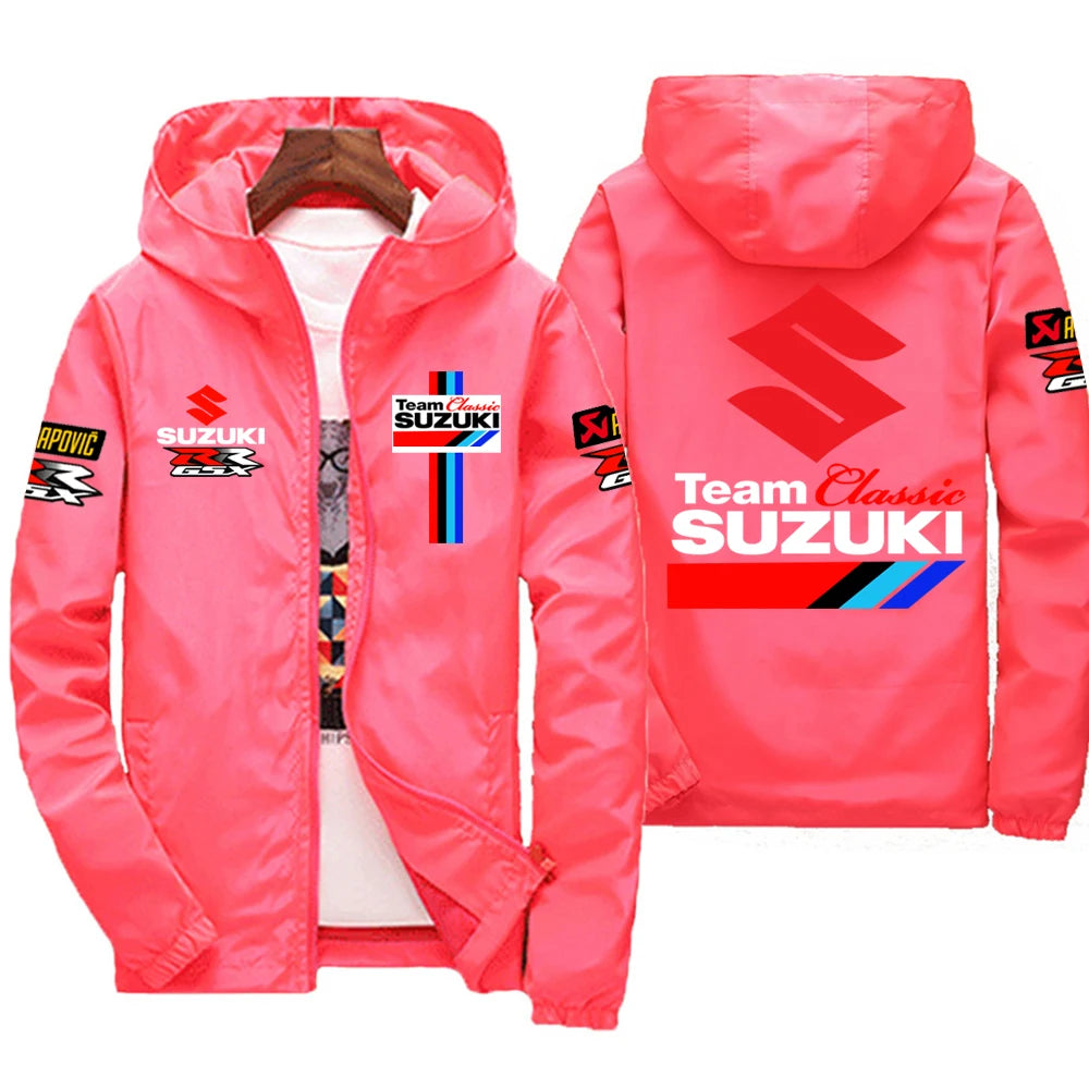 Racingjakka för Herr – Tunn Polyesterjakka med Dragkedja, Casual Sportswear i 10 Färger och Storlekar S–7XL