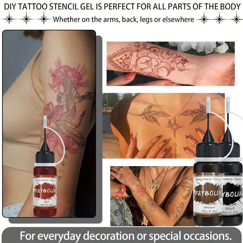 DIY Temporary Tattoo Kit with Stencils-7 Vibrant Colors with 6 Stencil Sheets Ttotal 288 Patterns,Body Art Paints for Halloween