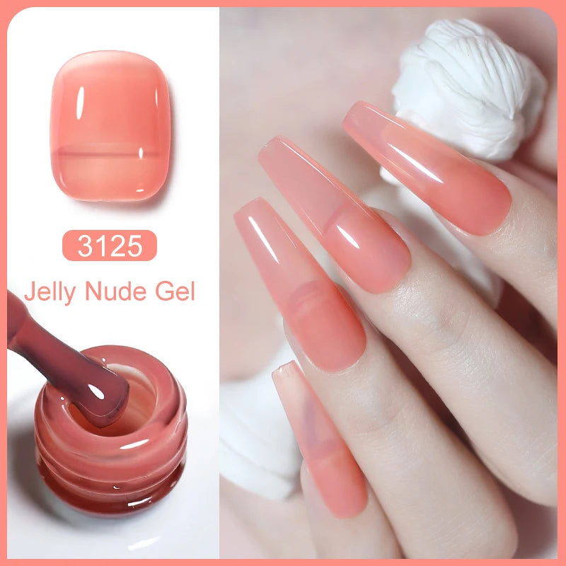Clou Beaute Transparent French Gel Polish Translucent Nude Pink Red Jelly Glass Milky White Varnish Rainbow Color Nail Art
