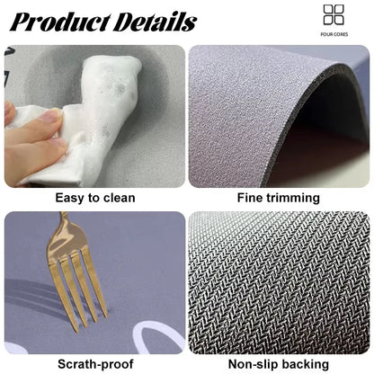 Diatomaceous Earth Bath Mat Ultra Absorbent Non Skid Rapid Drying Soft Floor Mat for Bathroom Shower Laundry Bedroom Kitchen RV