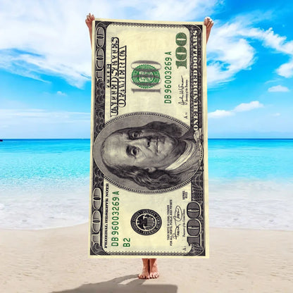 150/178cm A Soft Beach Towel With A Us Dollar Pattern Suitable For Swimming Camping Vacation And Yoga Multifunctional Towels