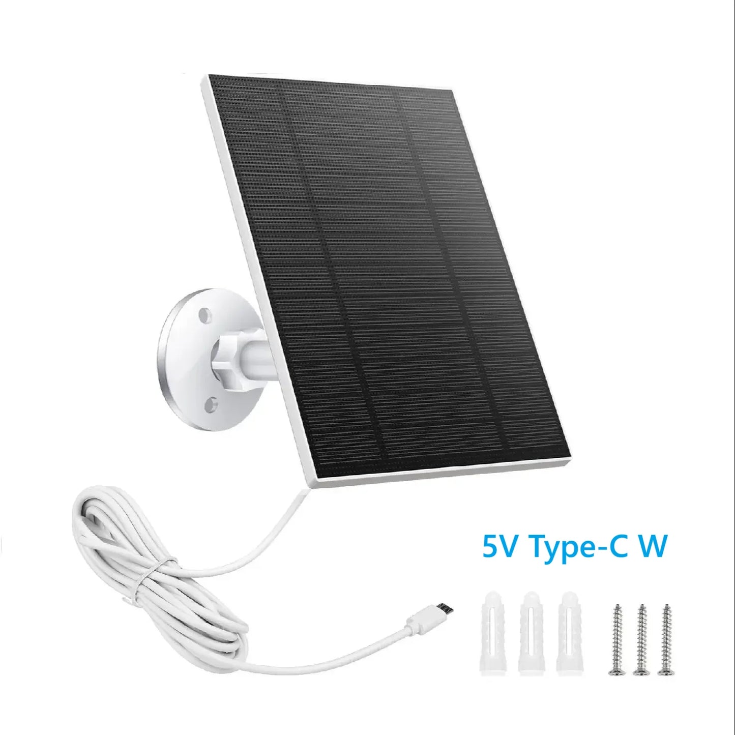 10W 5V Solar Battery Charger For Security Camera Portable Solar Power Panel With Micro USB Type-C Output Solar Panel Charger Kit