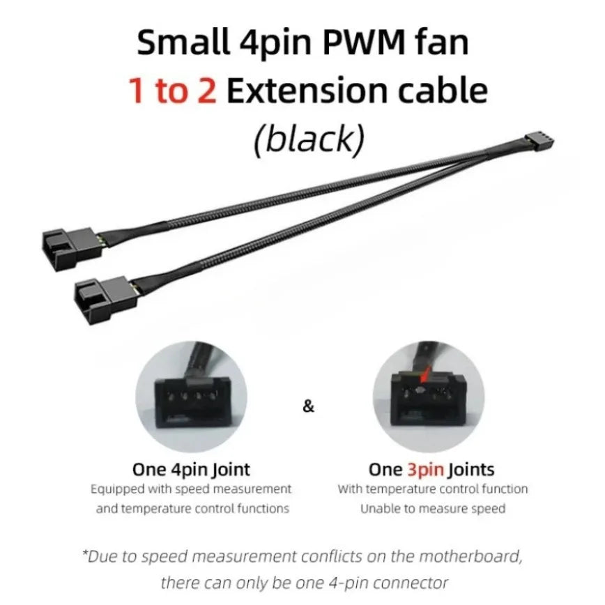 4-pin PWM-fläktsplitter 26 cm – 1 till 1, 2, 3 eller 4
