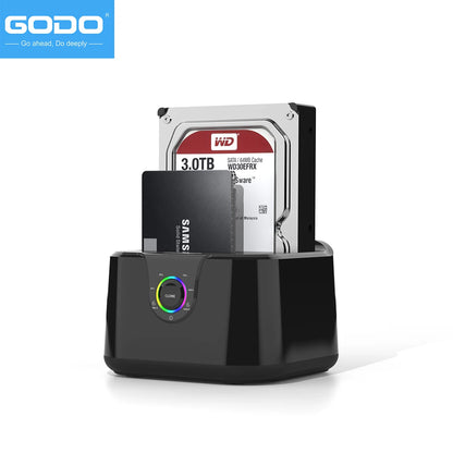 GODO HDD Docking Station SATA to USB 3.0 Adapter for 2.5 3.5 SSD Disk Case HDD Box Dock Hard Drive Enclosure Docking Station