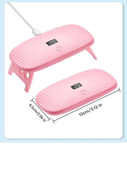 2-in-1 Handheld & Desktop UV Nail Lamp: Dual-Wavelength Fast Curing with 4-Timer Settings & Portable Design
