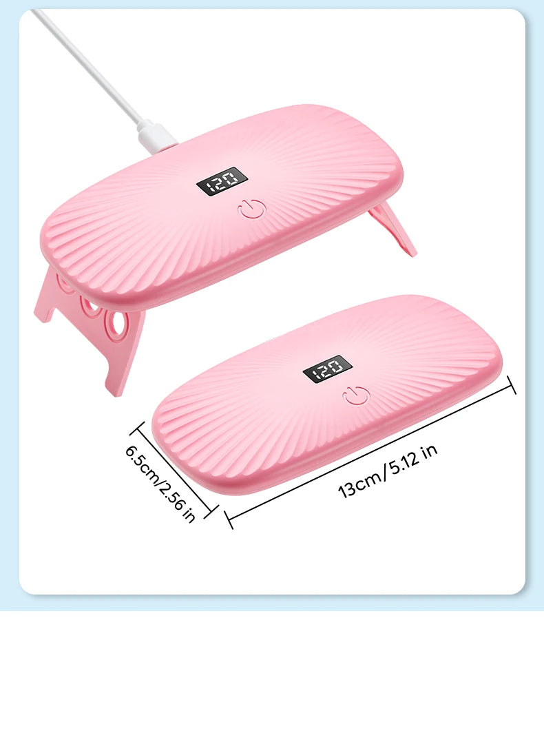 2-in-1 Handheld & Desktop UV Nail Lamp: Dual-Wavelength Fast Curing with 4-Timer Settings & Portable Design