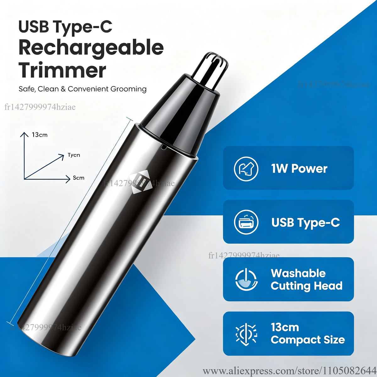 WETECH W1524 näs- och öronhårstrimmer med USB-C-laddning
