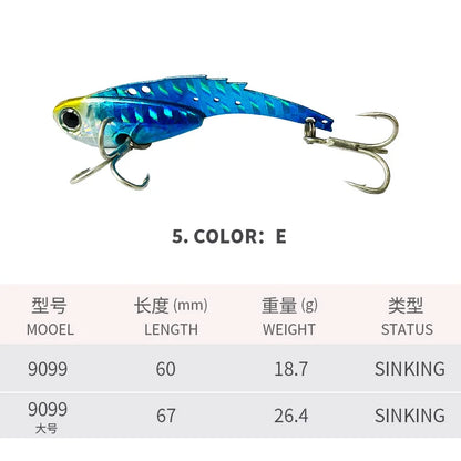VIB submerged long throw lure for lure fishing, 60MM/67MM, Trembling swim tip 18.7G/26.4GB, VIB false bait fishing lure