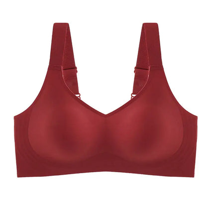 Beautiful Back Large Size Soft Support Push-up Bra For Women, Seamless One-piece, Wire-free, Adjustable Sports Thin Bra Seamless