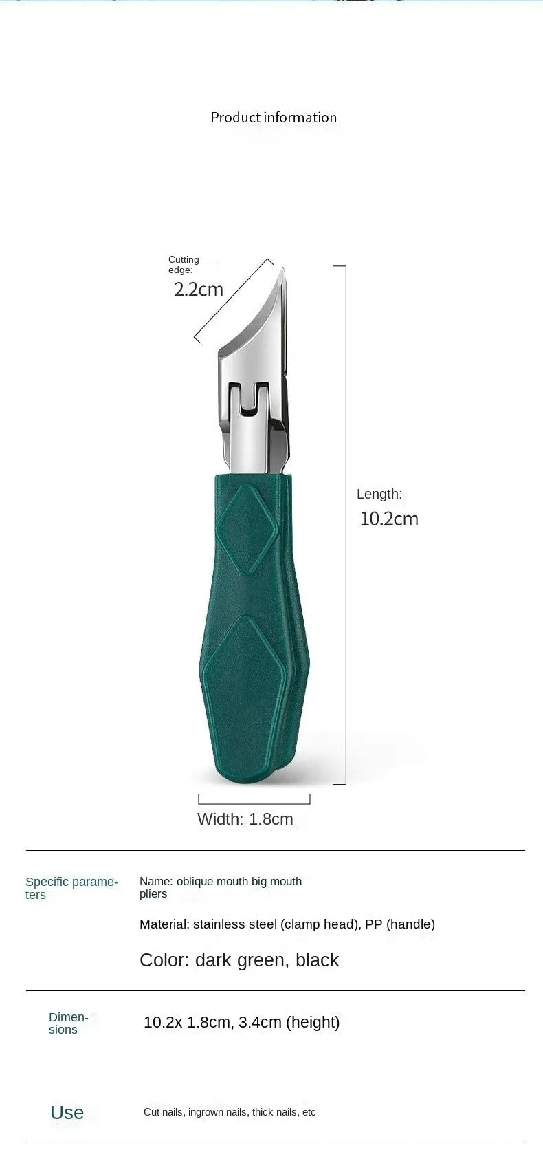 Toe Nail Clipper for Ingrown or Thick Toenails Trimmer Professional Podiatrist Toenail Nipper with Stainless Steel