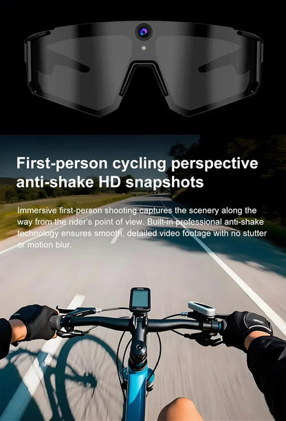 Lenovo 2026 New ChatGPT AI Smart Glasses 2400W 1080P Anti Shake Video Sport Cycling Sunglasses Dual Mic 32GB Windproof
