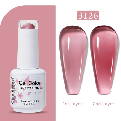 Clou Beaute Transparent French Gel Polish Translucent Nude Pink Red Jelly Glass Milky White Varnish Rainbow Color Nail Art