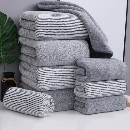 Thickening High Quality Bamboo Charcoal Coral Velvet Fiber Bath Towel Super Absorbent And Quick Drying Bath Towel Bathroom Use