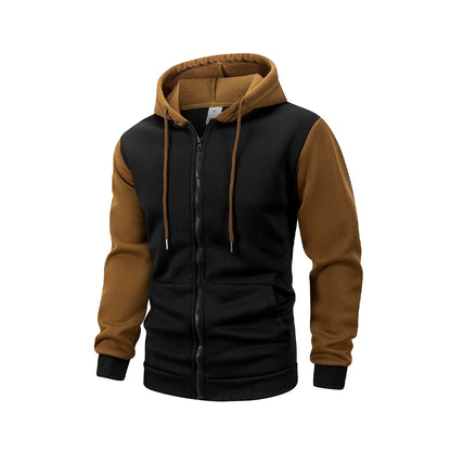 Herr Oversized Hoodie med Dragkedja – Casual Sweatshirtjacka, 3 Färger