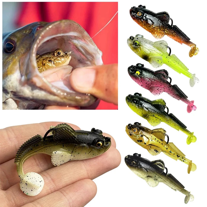 10g 13g 18g Goby Soft Lure T-tail Swim Bait Fishing Accessories Jump Fish Fishing Lures Pre Weighted Soft Lure