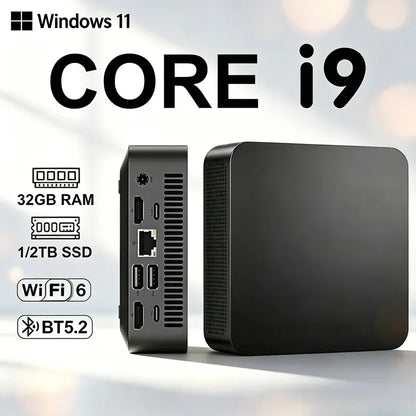 New MINI PC Windows 11 Pro Core i9 10980HK 32GB RAM 1TB 2TB SSD WIFI 6 BT5.2 4K HD Mini Gaming Office Study Pc