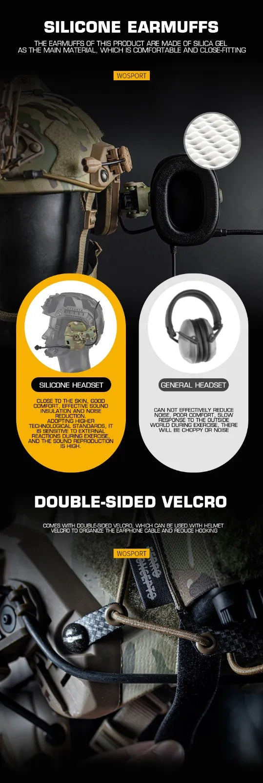HD-17 GEN 6 Tactical Headset Sound Pickup&Noise Reduction Sports Shooting Earmuff Sports Shooting Impact Anti-Noise Headset