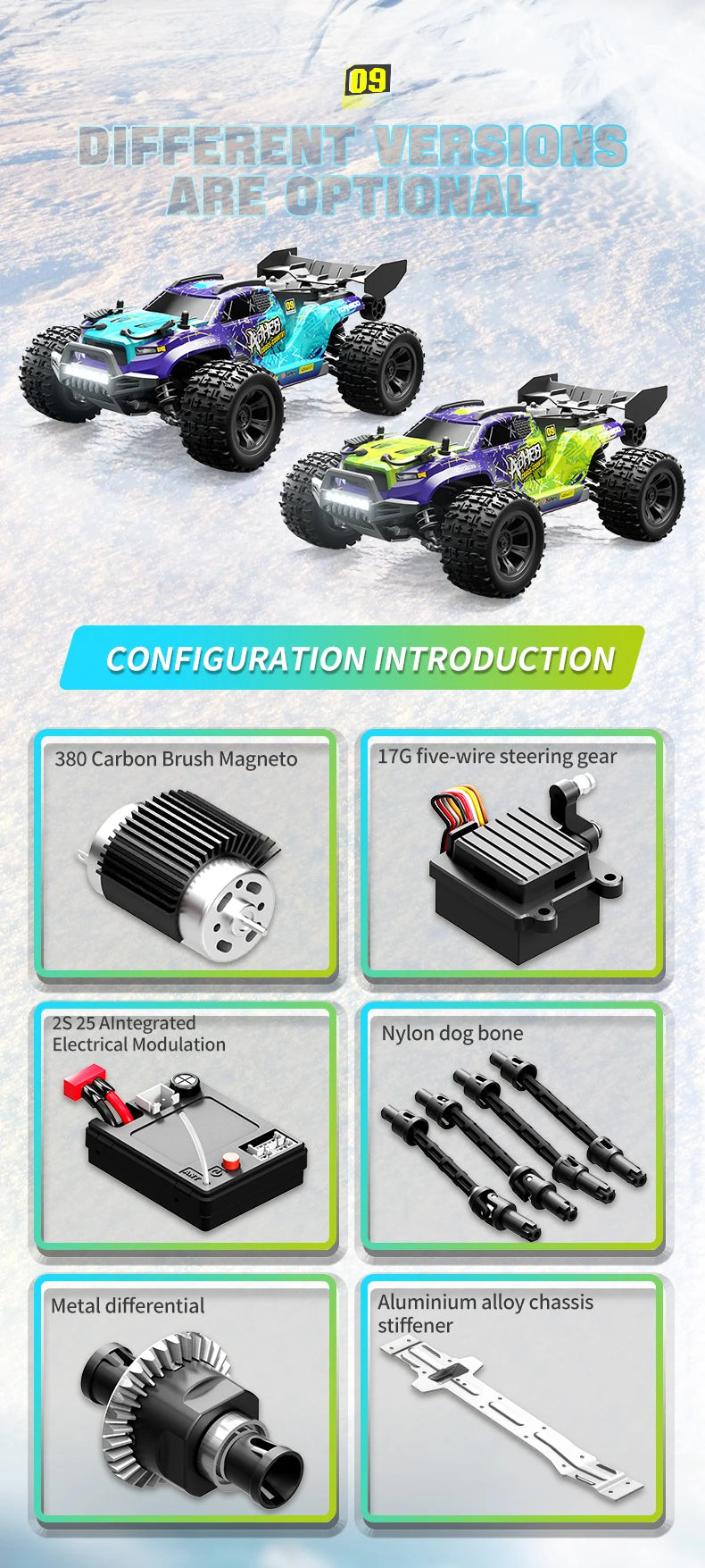 Teeggi 1:16 RC-bil 4WD 7.4V