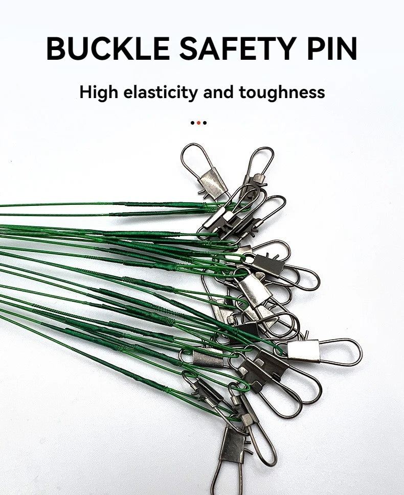 Lure Front Wire Anti Bite Fishing Line Steel Leader With Swivel Accessory Lead Core Offshore Angling Sea Snap Fishhook Tool