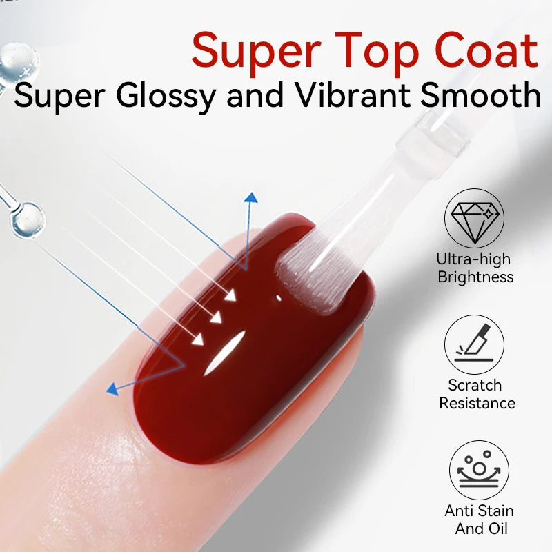 BORN PRETTY 1/2/4Pcs Base Gel Top Coat Clear Gel Nail Polish Kit Soak Off UV LED Functional Varnish Semi Permanent DIY Manicure