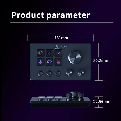AJAZZ AKP03 Desktop Control Panel, Programmable Keypad for Stock Trading Live Streaming Audio Mixing, Shortcut Controller