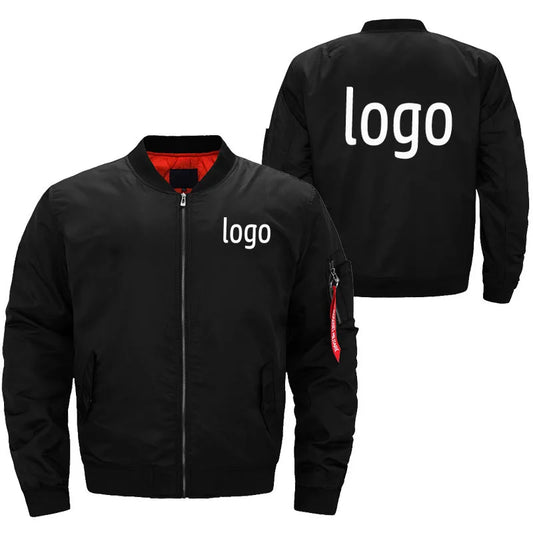 Herr Bombarjacka 2026 – Lös Passform Hip Hop Streetwear Anpassningsbar Logo Plus-Storlek XS–8XL Röd/Navy/Grön/Svart