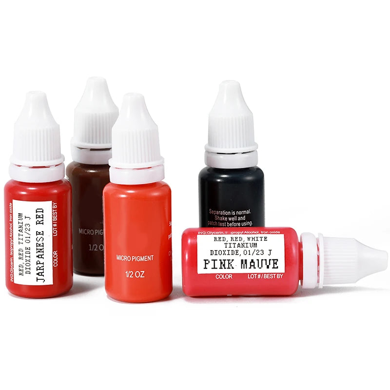 15ml Permanent Makeup Color Natural Eyebrow Dye Plant Tattoo Ink Microblading Pigments For Tattoos Eyebrow Lips Eyelash Set