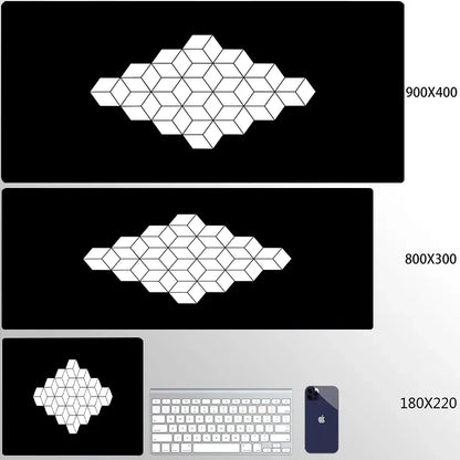 900x400 Geometric Art Large Gaming Mouse Pad Gamer Big Mouse Mat Computer Gaming Locking Edge MousePad Keyboard Desk Mice Pads