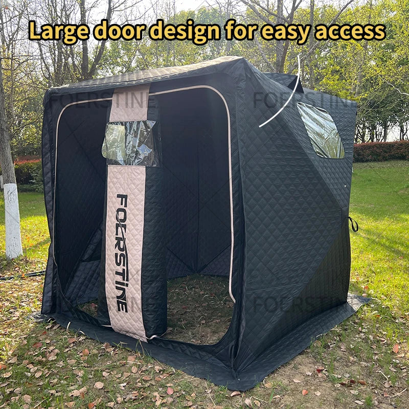 Foldable Sauna Tent Outdoor Winter Shelter Thickened Waterproof Hot Sauna Room Portable 3 4 Person Use Quick Set up Sauna Tent