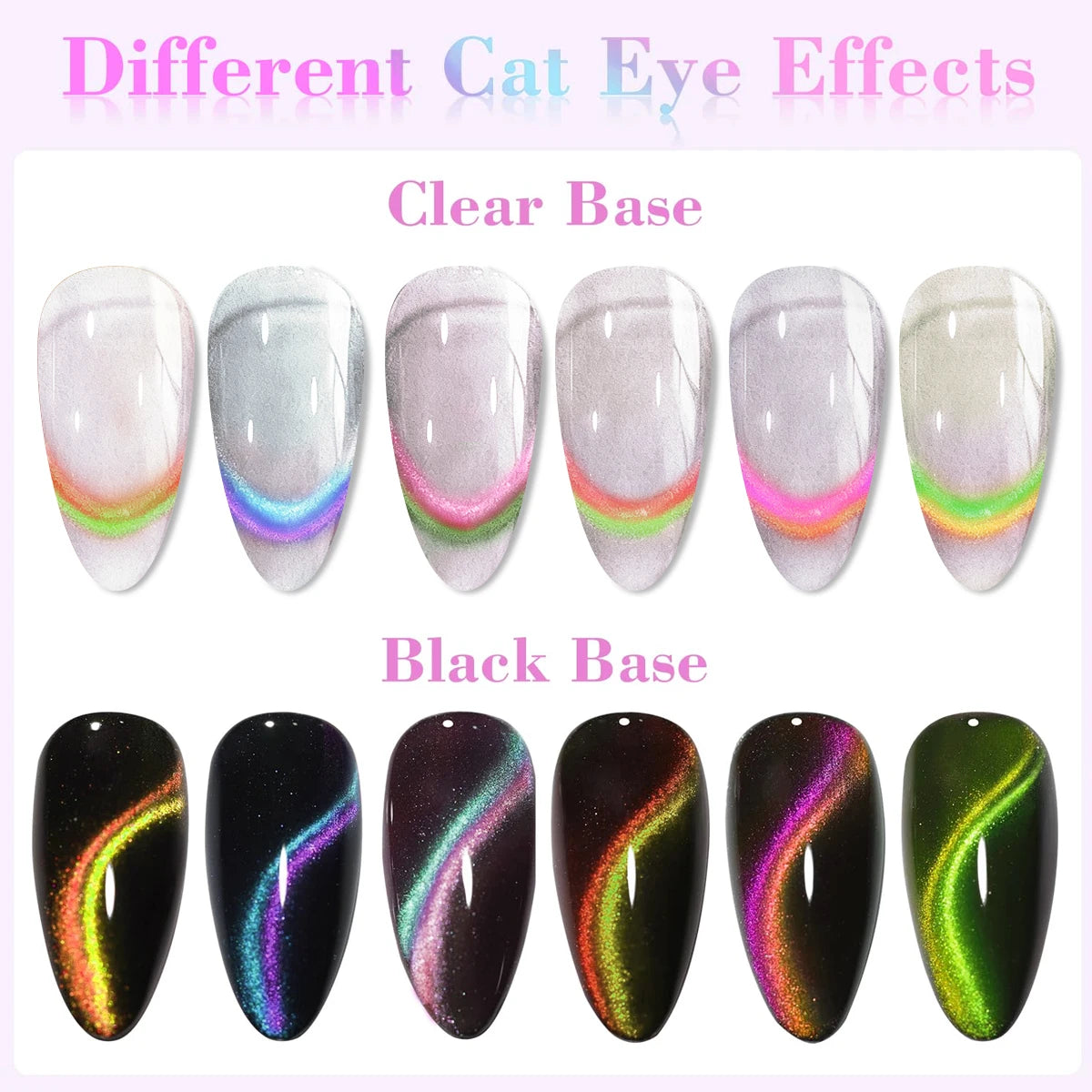 Heimat Frisch 7ml Single Bottle Double-Edge Cat Eye Gel Polish with Black Neon Polarized Chameleon Effect, Perfect for Party