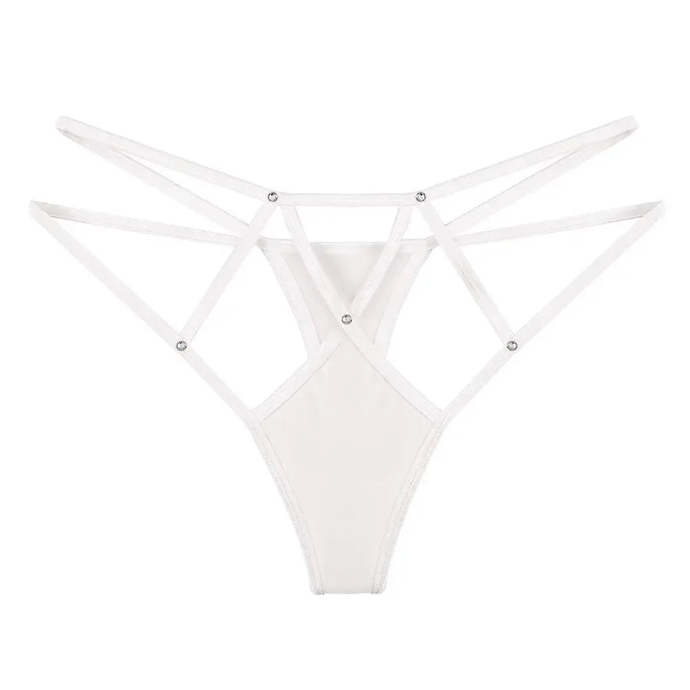 Women Lace Panties Thongs Pearl Pendant Lace Embroidery G-String T-Back Briefs Underwear Adjustable Ladies Panties Sexy Lingerie