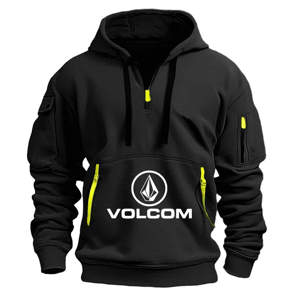 Half Zip Hoodie Herr – Streetwear Sweatshirt Vår/Höst, Lös Passform, M–5XL