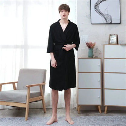 Unisex Kimono Badrock Lång – Lätt Mjuk Sommar & Höst Loungewear, 17 Färger M–3XL