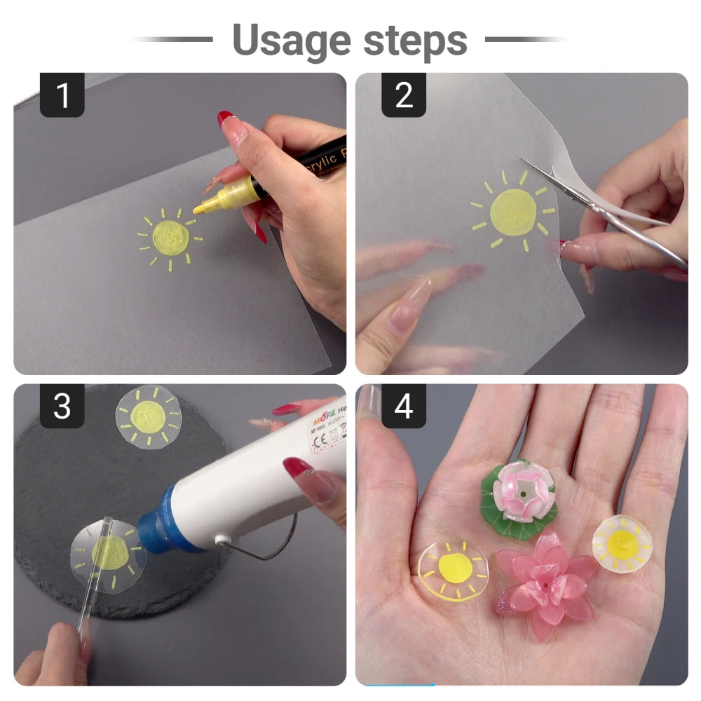 10Pcs Shrink Plastic Sheets DIY Fun Thermal Shrink Film Translucent Shrink Art Film Papers Handmade Supplies Making Party Decor
