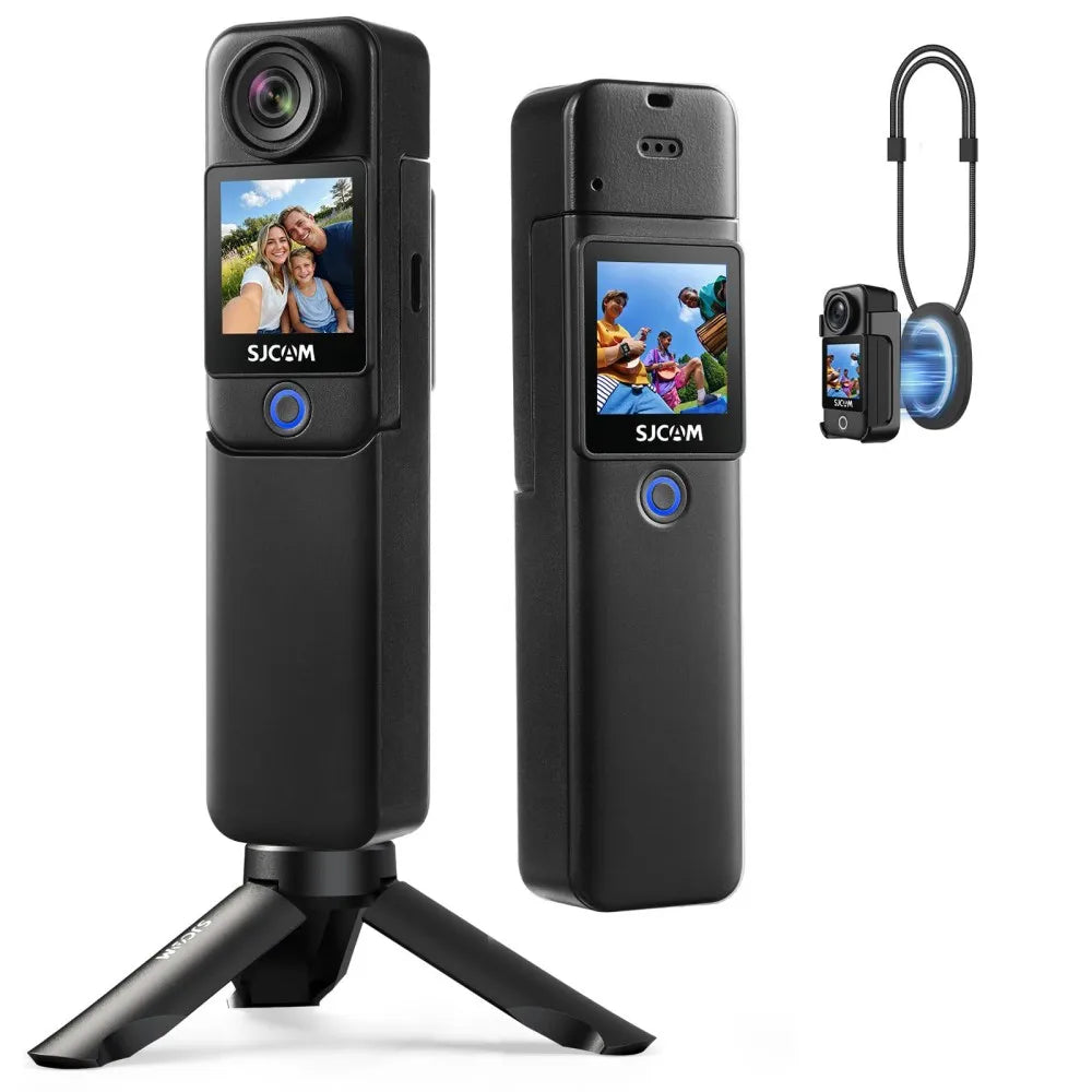 4K VLOGGING Camera C300 SJCAM With Mini Tripod Necklace, Long Battery Six-Axis Gyroscope Anti-Shake Sports Cam for Travel