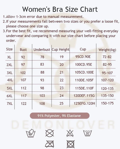 Plus Size Front Closure Wireless Comfort Bra - Seamless Full Coverage Easy on off Supportive E Cup Women's Bra 1XL-7XL