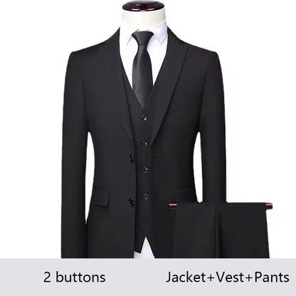 High Quality Men Suits For Wedding 2 Pieces 3 Sets Blazers Stretch Elegant Formal Jackets Vest Pants Full 2025 Tailored Costume