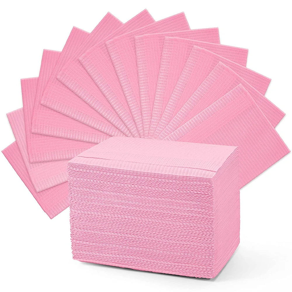 Disposable Tattoo Bibs 3-Ply Waterproof Dental Bibs Sheet Tattoo Table Covers Clean Pad for Nail Salon Dental Clinic Tattoo Shop