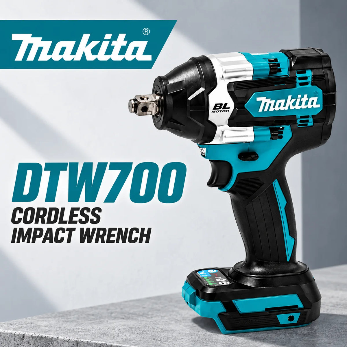 Makita DTW700 18V Kolborstfri Mutterdragare med 6.0Ah Batteri