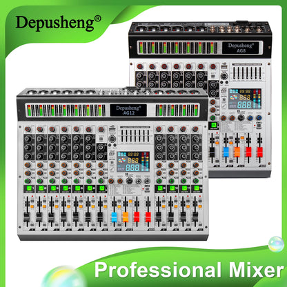 Depusheng AG8/AG12 ljudmixer med Bluetooth och 99 DSP-effekter