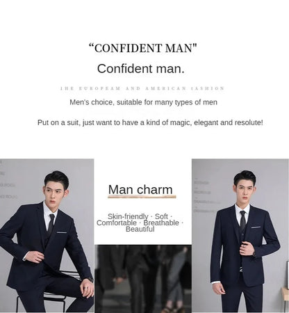 High Quality Men Suits For Wedding 2 Pieces 3 Sets Blazers Stretch Elegant Formal Jackets Vest Pants Full 2025 Tailored Costume