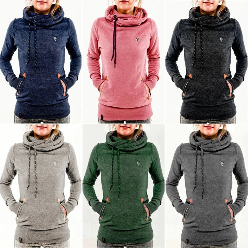 Long Sleeve Embroidered Hoodie, Pocket, Fashion Trend, Autumn
